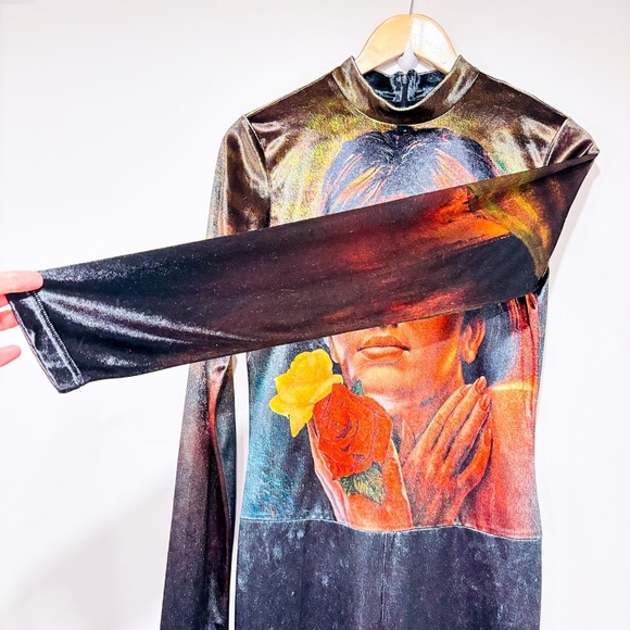 STELLA MCCARTNEY Green velvet jumpsuit with face - Picture 6 of 10